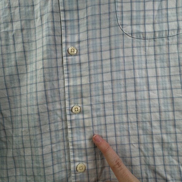 Peter Millar Men Button Up Shirt Long Sleeve XL Blue Orange Check Cotton Adult - Picture 11 of 14